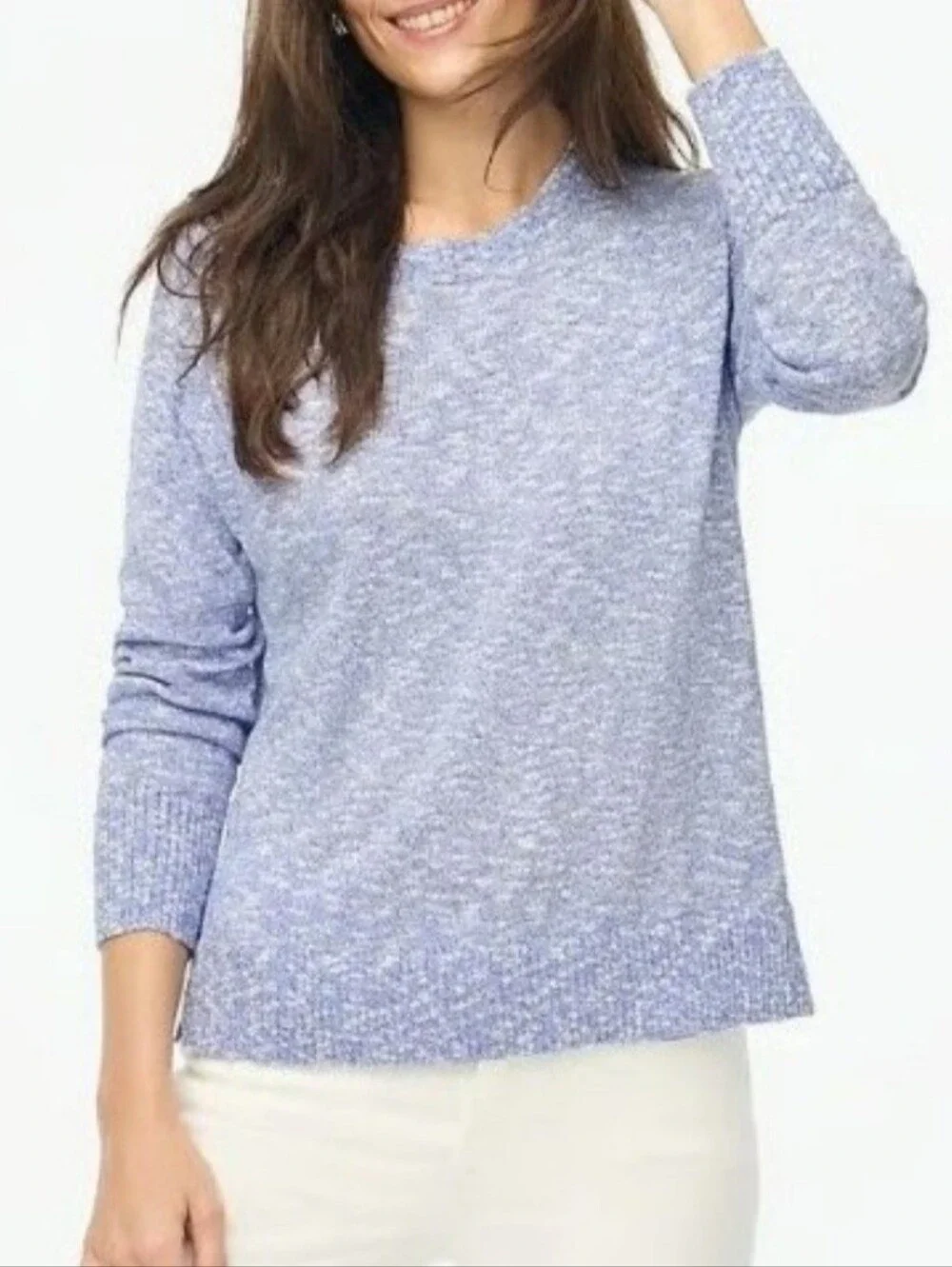 J. Crew Lightweight Beach Sweater in Marled Sky Blue, Size Medium